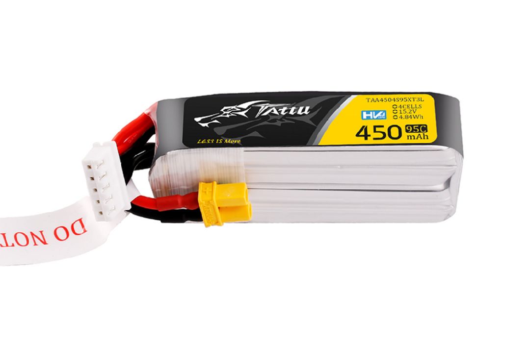 Tattu 450mAh 4S 95C 15.2V HV Lipo with XT30 Plug - Long Size