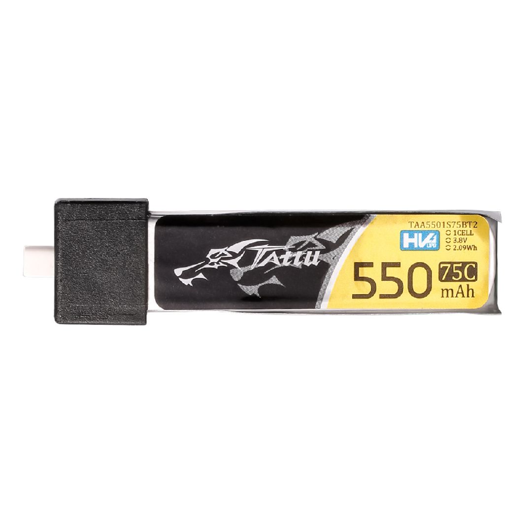 Tattu 1S 550mAh 75C 3.8V HV Lipo with BT 2.0 Plug (5pcs)