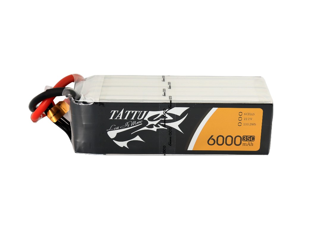 Tattu - 087 - 6000mAh 6S1P 22.2V 35C LiPo XT60 Plug Soft Case 148x45x59mm