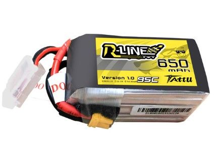 Tattu - 808 - R-Line 650mAh 6S1P 22.2V 95C LiPo Battery Pack with XT30 Plug