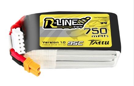 Tattu - 993 - R-Line 750mAh 4S1P 14.8V 95C LiPo Battery Pack with XT30 Plug