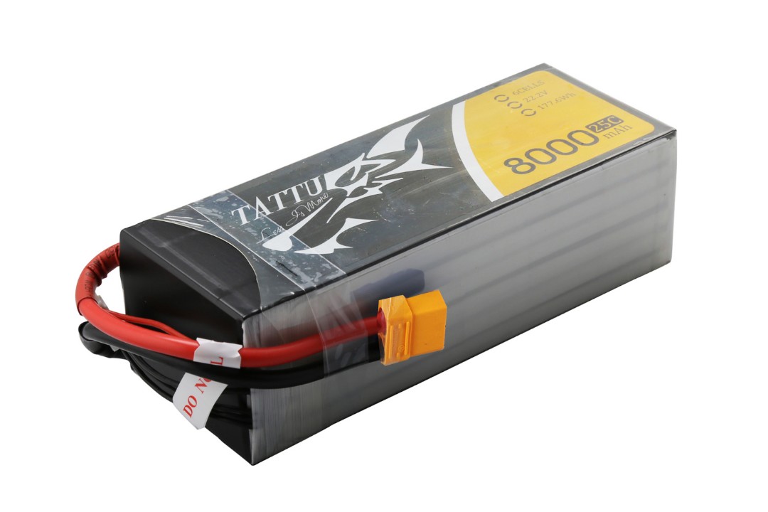 Tattu 8000mAh 6S1P 22.2V 25C LiPo XT60 Plug Soft Case