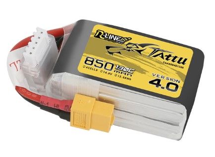Tattu - 1261 - R-Line Version 4.0 850mAh 4S1P 14.8V 130C LiPo Battery Pack with XT60 Plug