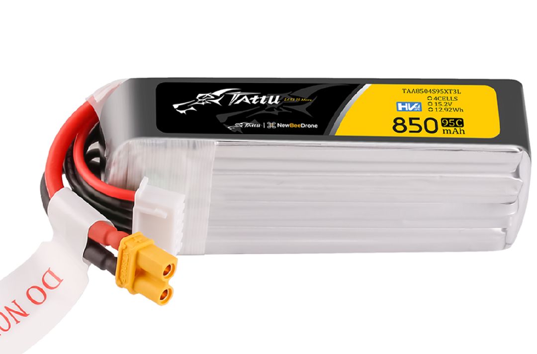 Tattu 850mAh 4S 95C 15.2V HV Lipo Long Pack with XT30 Plug