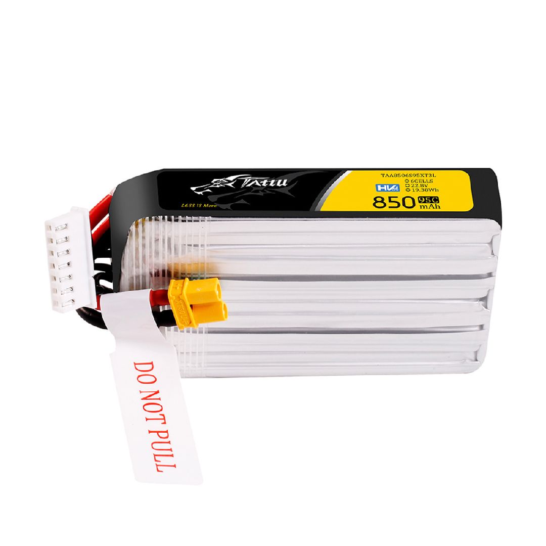 Tattu 850mAh 6S 95C22.8V HV Lipo Long Pack with XT30 Plug