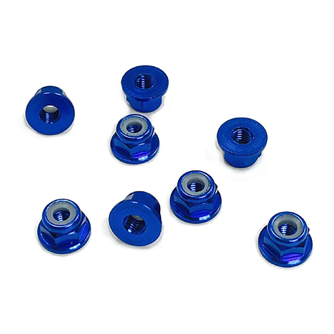 Trinity 3mm Aluminum Flanged Locknuts Royalty Blue (8)