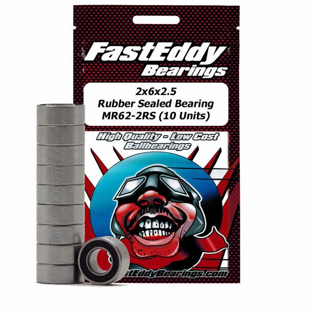 Fast Eddy 2x6x2.5 Rubber Sealed Bearing MR62-2RS (10)