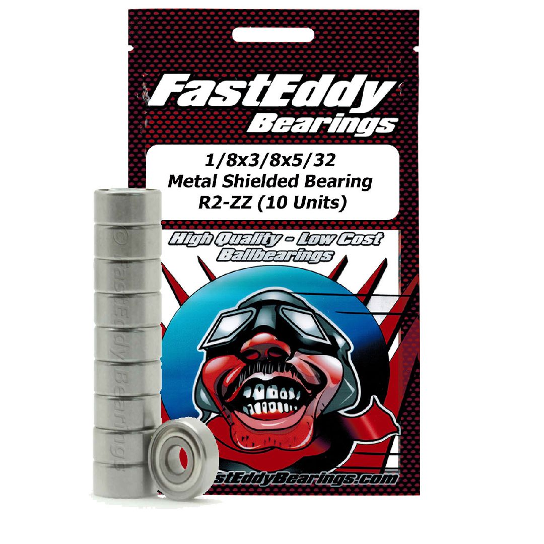 Fast Eddy 1/8x3/8x5/32 Metal Shielded Bearing R2-ZZ (10 Units) - Click Image to Close