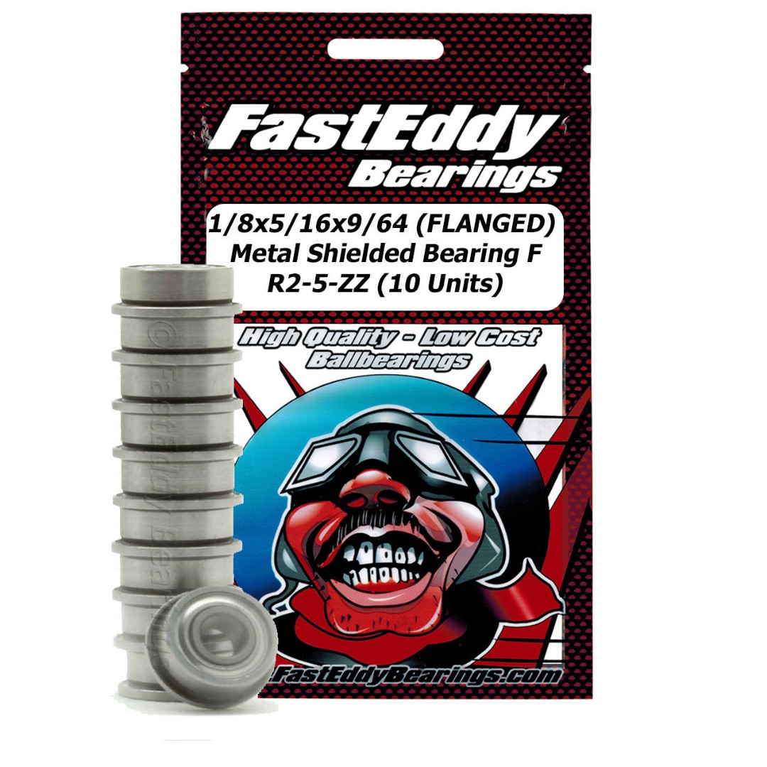 Fast Eddy 1/8x5/16x9/64 (FLANGED) Metal Shielded Bearings (10) - Click Image to Close