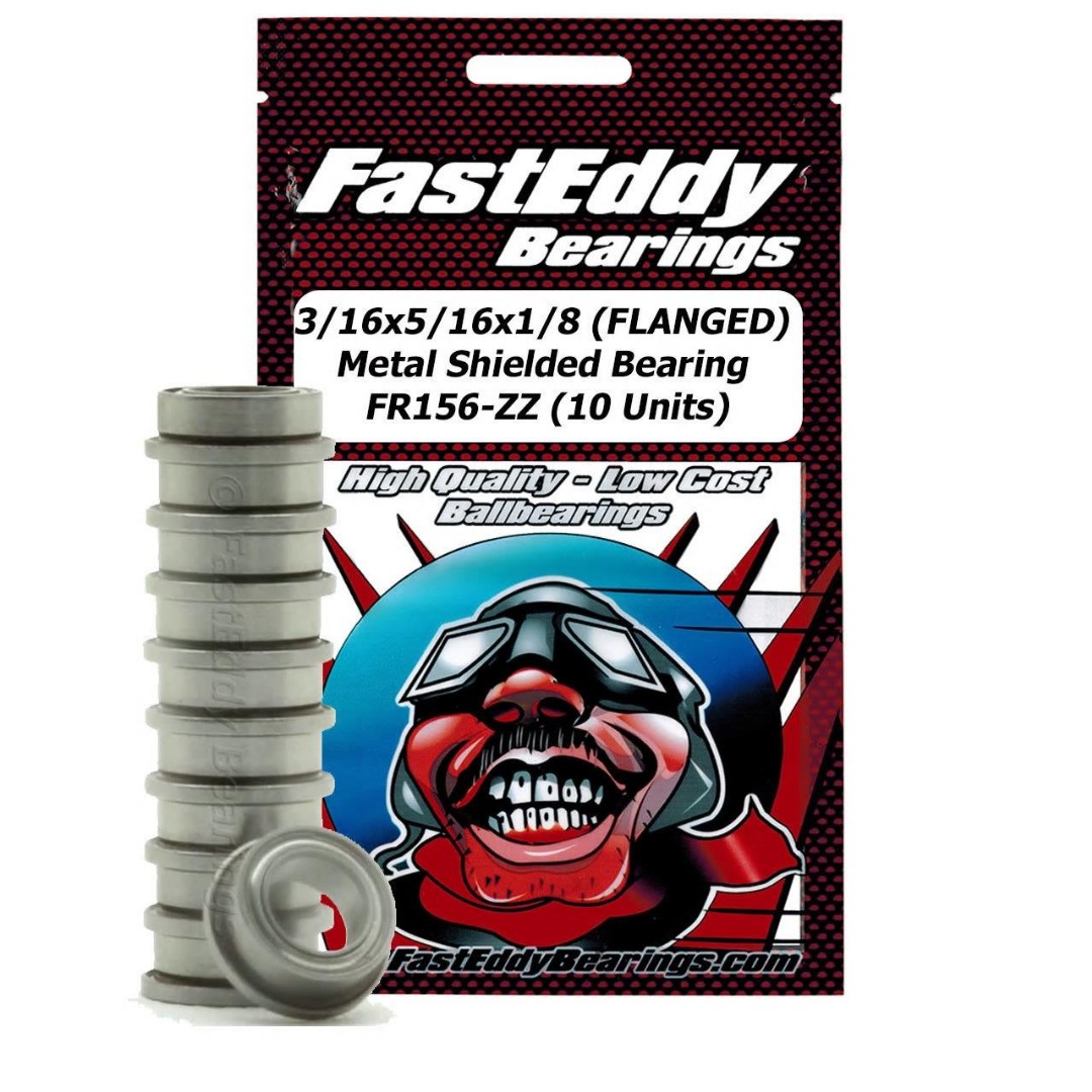 Fast Eddy 3/16x5/16x1/8 (FLANGED) Metal Shielded Bearings (10)