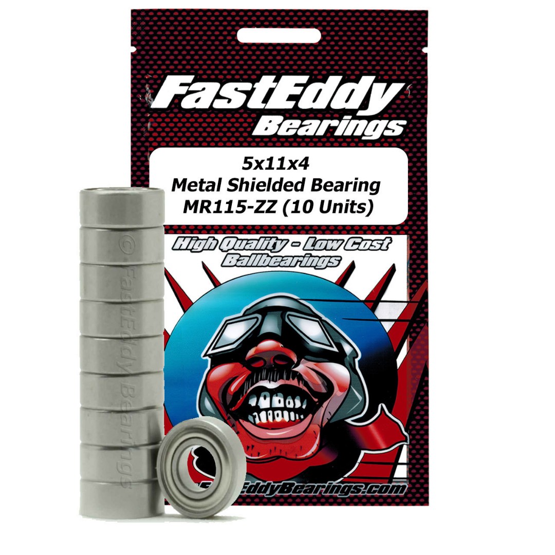 Fast Eddy 5x11x4 Metal Shielded Bearings MR115-ZZ (10)