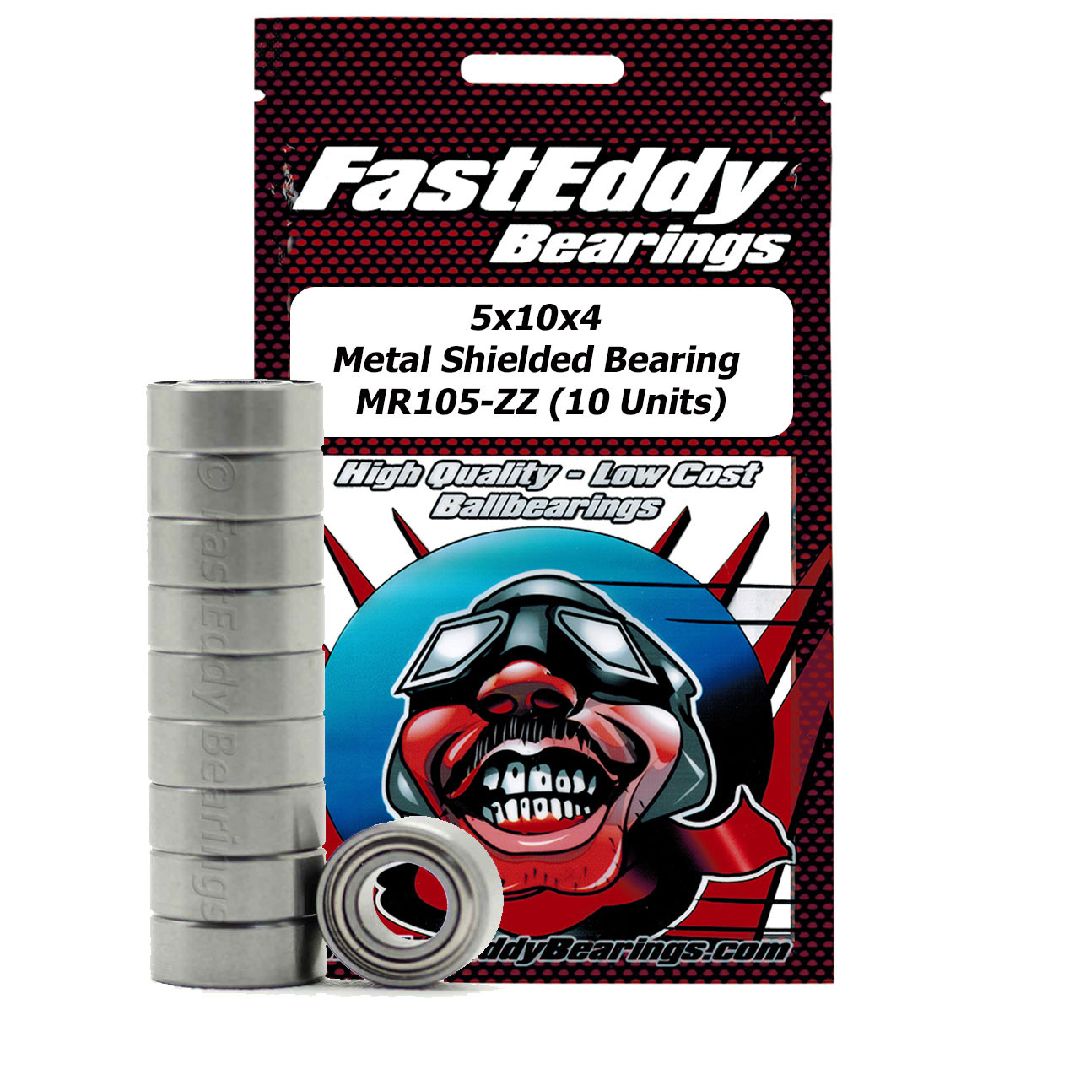 Fast Eddy 5x10x4 Metal Sheild Bearings MR105-ZZ (10)
