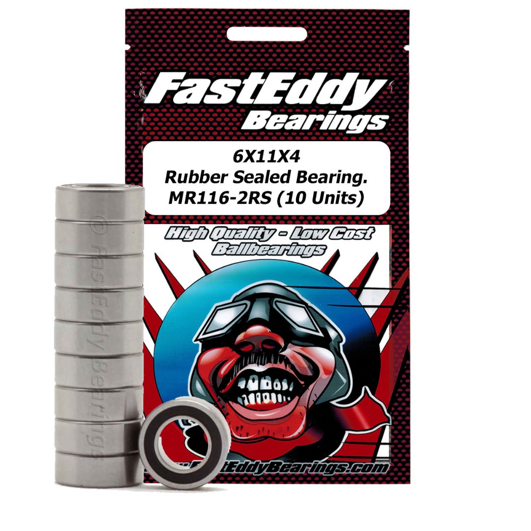 Fast Eddy Tamiya 1160 Rubber Sealed Replacement Bearing 6x11x4 (10 Units)