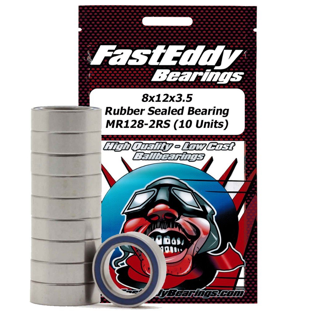 Fast Eddy Tamiya 1280 Rubber Sealed Replcmnt Brng 8X12X3.5 (10) - Click Image to Close