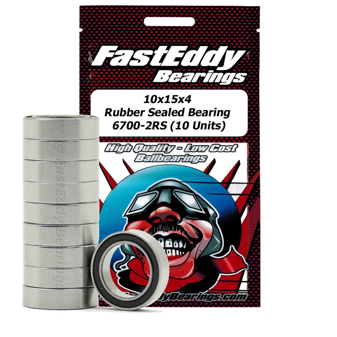 Fast Eddy Tamiya 1510 Rubber Sealed Replacement Bearing 10X15X4 (10 Units)