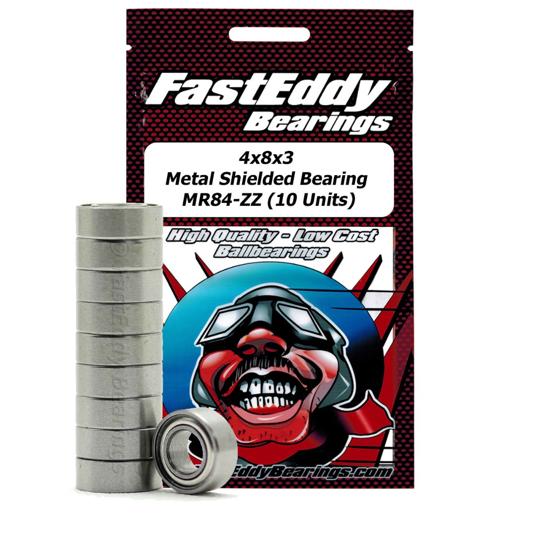 Fast Eddy Tamiya 840 Metal Shielded Replacement Bearing 4X8X3 (10 Units)