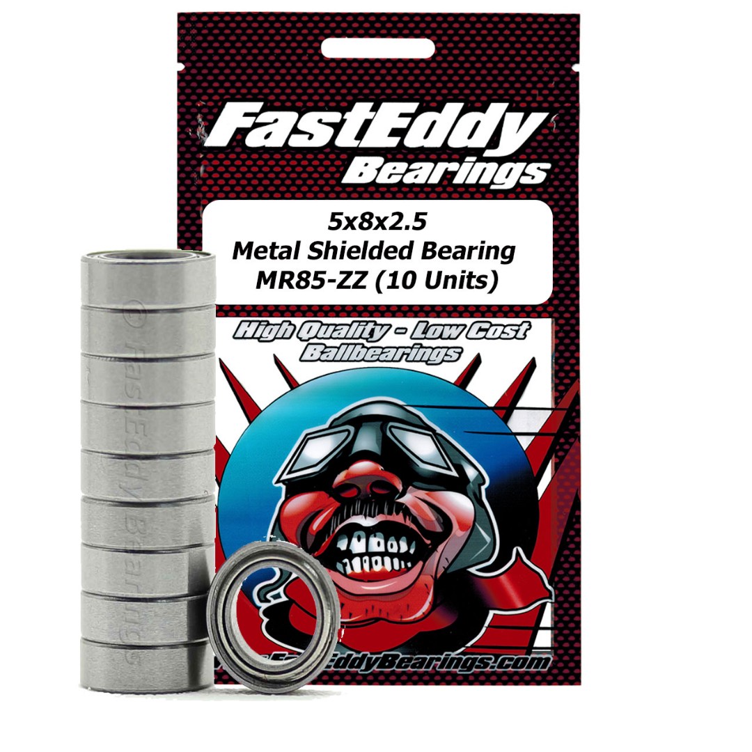 Fast Eddy Tamiya 850 Metal Shielded Replacement Bearing 5X8X2.5 (10 Units)