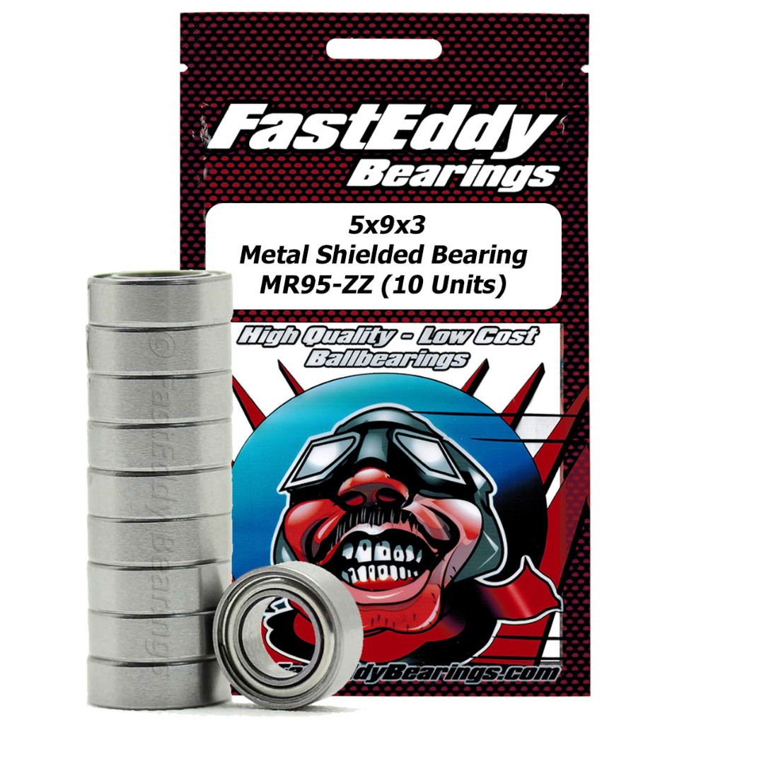 Fast Eddy Tamiya 950 Metal Shielded Replcmnt Bearing 5X9X3 (10)