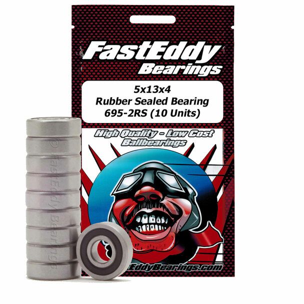 Fast Eddy 5x13x4 Rubber Sealed Bearing 695-2RS (10)
