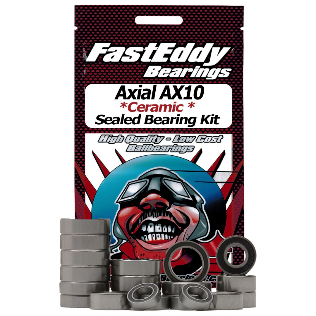Fast Eddy Axial AX10 Ceramic Rubber Sealed Bearing Kit (All) - Click Image to Close