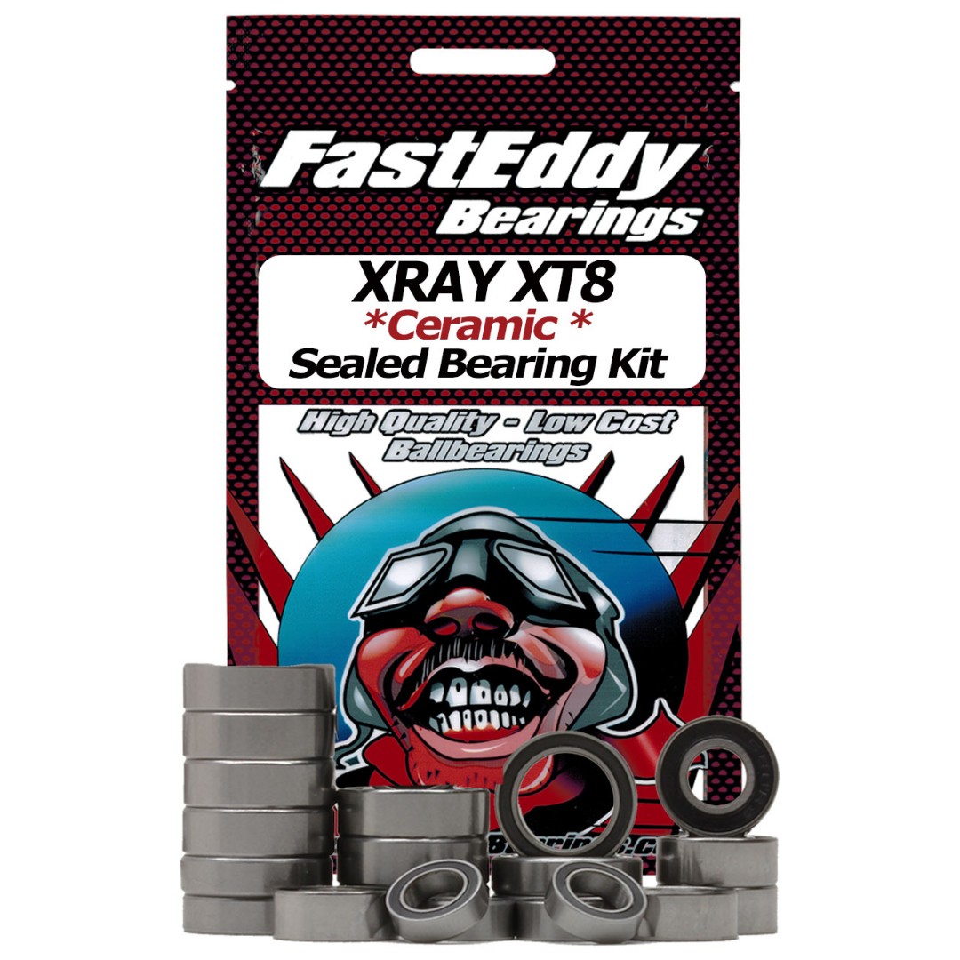 Fast Eddy XRAY XT8 Ceramic Rubber Sealed Bearing Kit - Click Image to Close