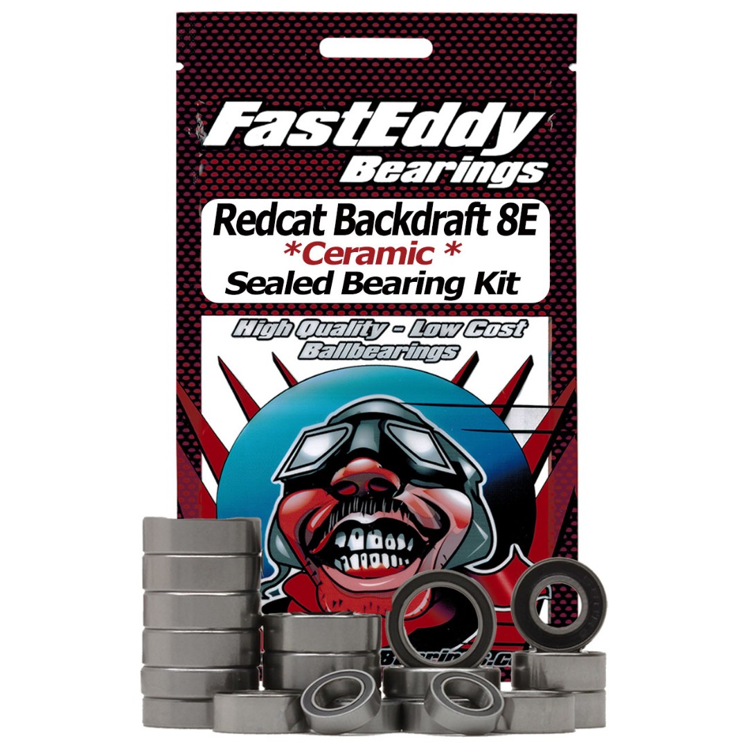 Fast Eddy Redcat Backdraft 8E Ceramic Rubber Sealed Bearing Kit