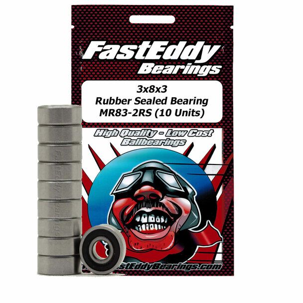 Fast Eddy 3x8x3 Rubber Sealed Bearing MR83-2RS (10) - Click Image to Close