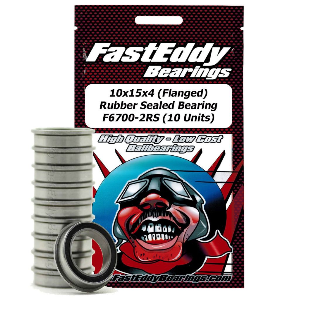 Fast Eddy 10x15x4 (Flanged) Rubber Sealed Bearing F6700-2RS (10) - Click Image to Close