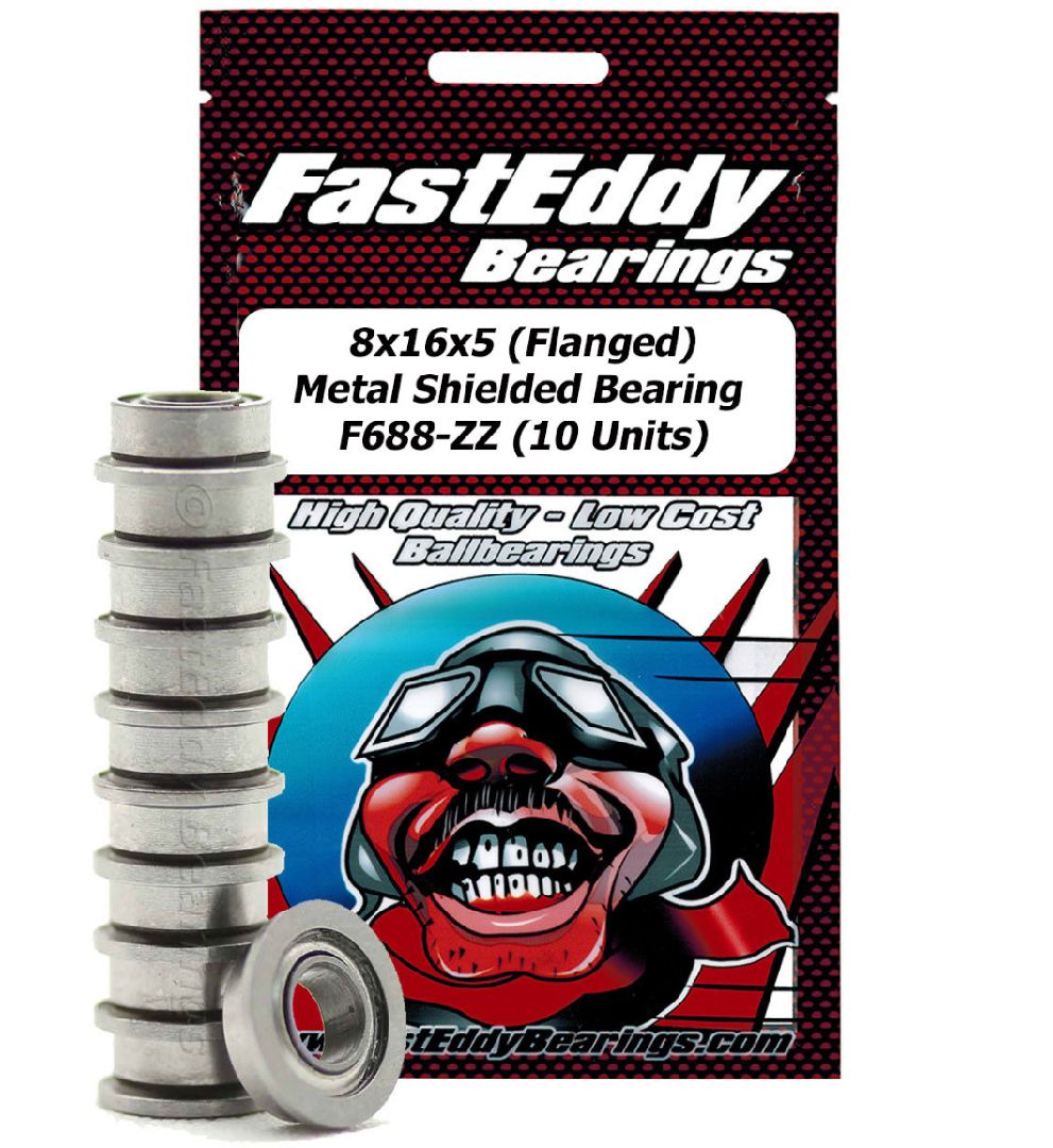 Fast Eddy 8x16x5mm Flanged Metal Shield Bearing (100)