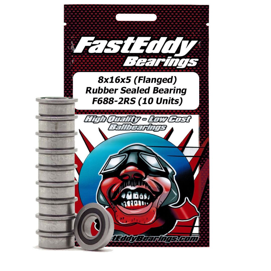 Fast Eddy 8x16x5 Flanged Rubber Sealed Bearing F688-2RS (10) - Click Image to Close