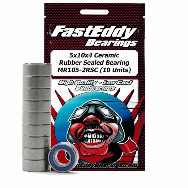 Fast Eddy 5x10x4 Ceramic Rubber Sealed Bearing MR105-2RSC (10)