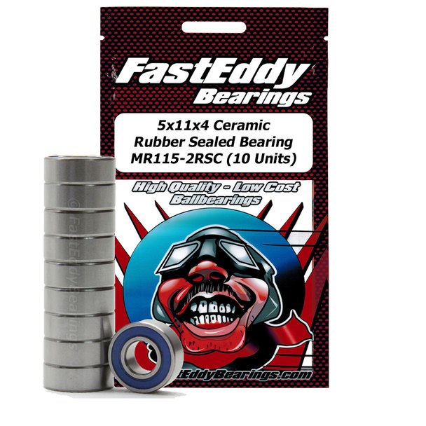 Fast Eddy 5x11x4 Ceramic Rubber Sealed Bearing MR115-2RSC (10) - Click Image to Close