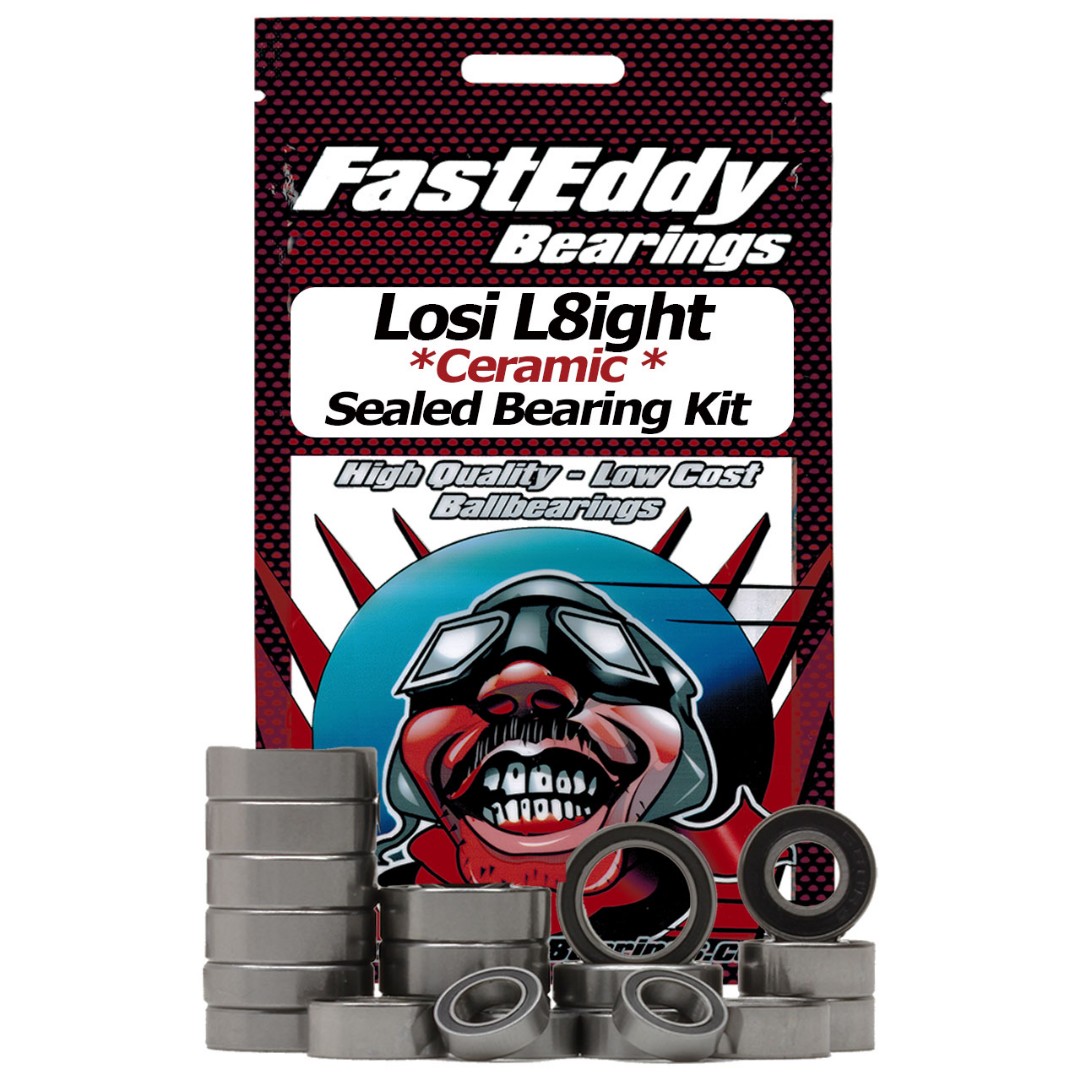 Fast Eddy Team Losi L8ight Ceramic Rubber Sealed Bearing Kit