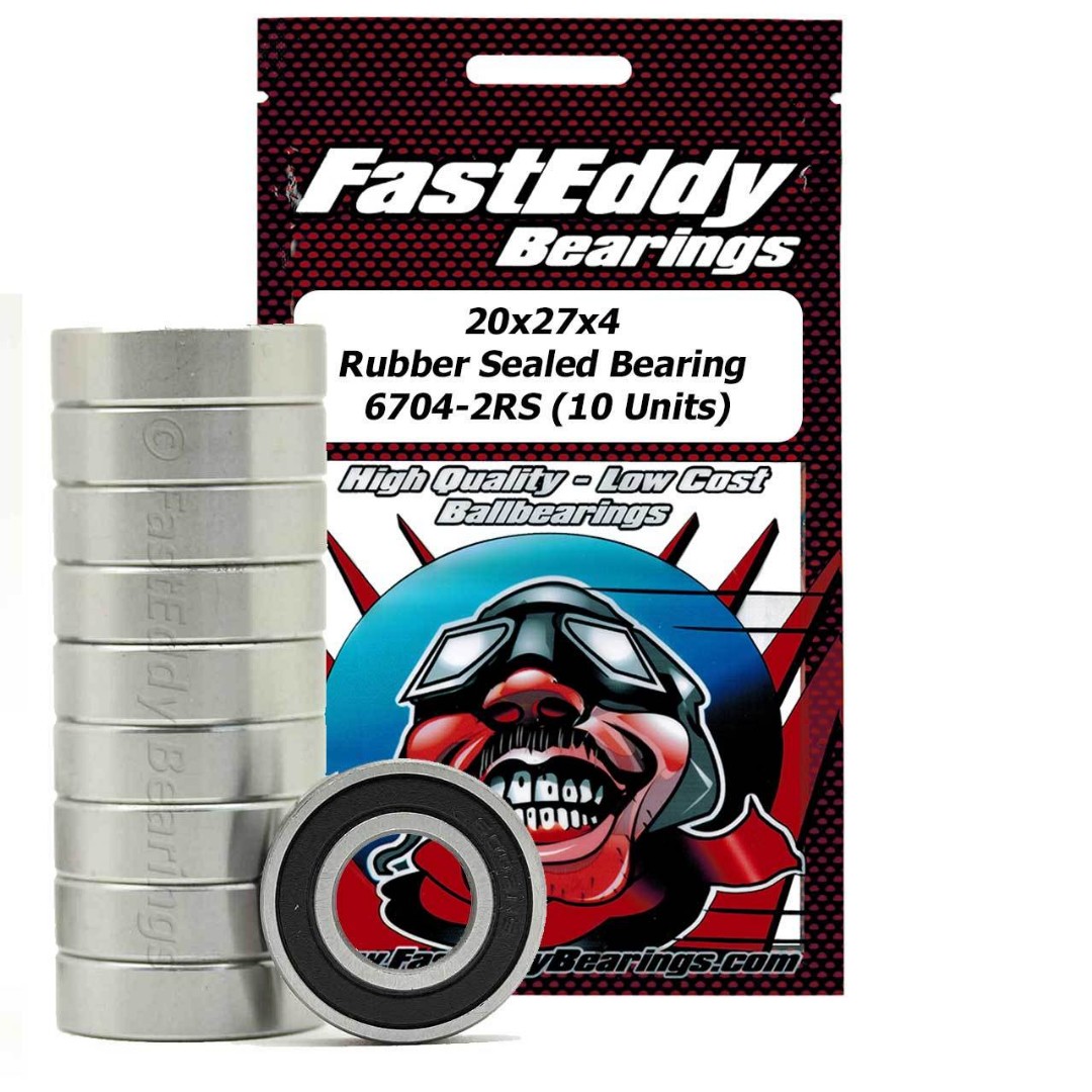 Fast Eddy 20x27x4 Rubber Sealed Bearings 6704-2RS (10) - Click Image to Close