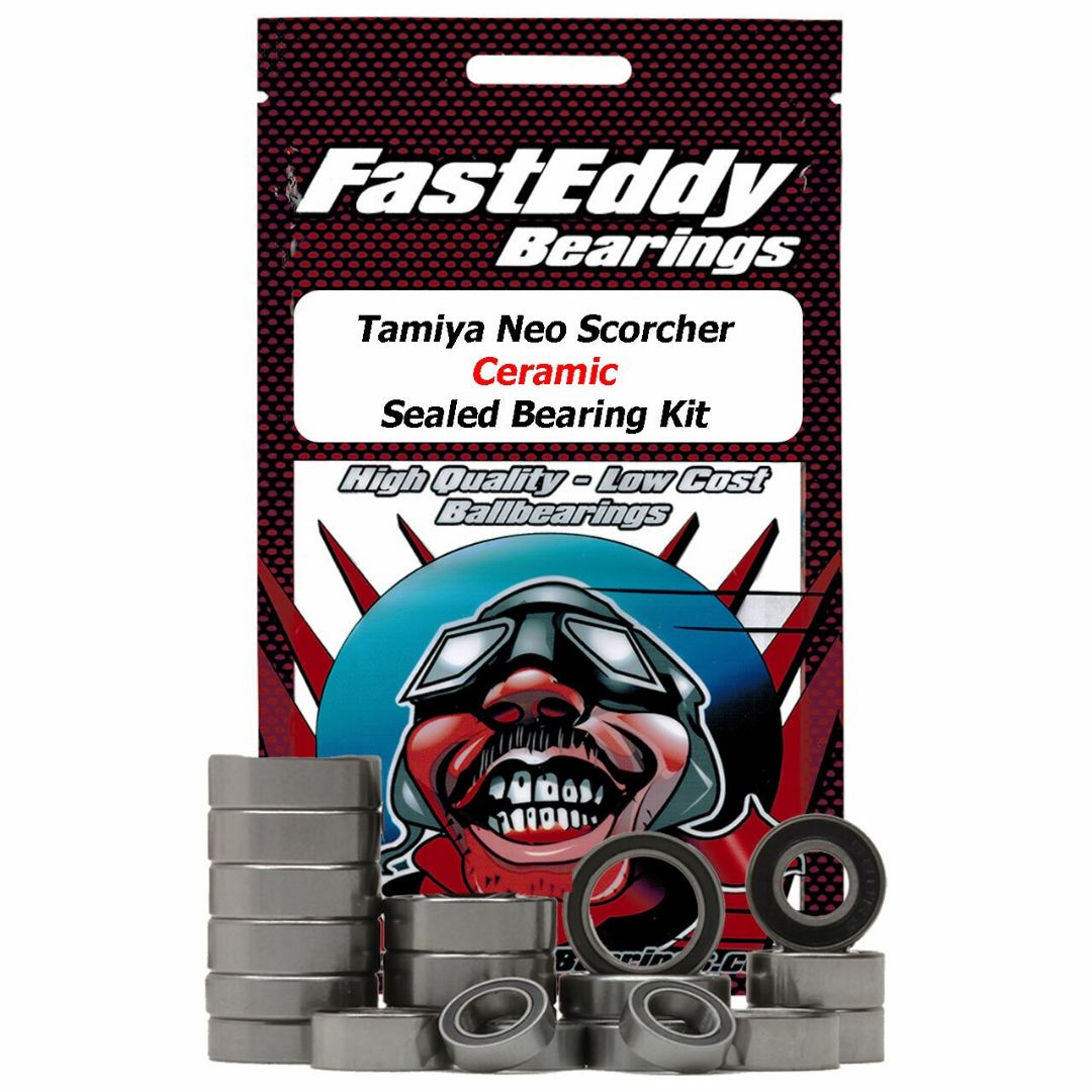 Fast Eddy Tamiya Neo Scorcher TT-02B Ceramic Sealed Bearing Kit - Click Image to Close