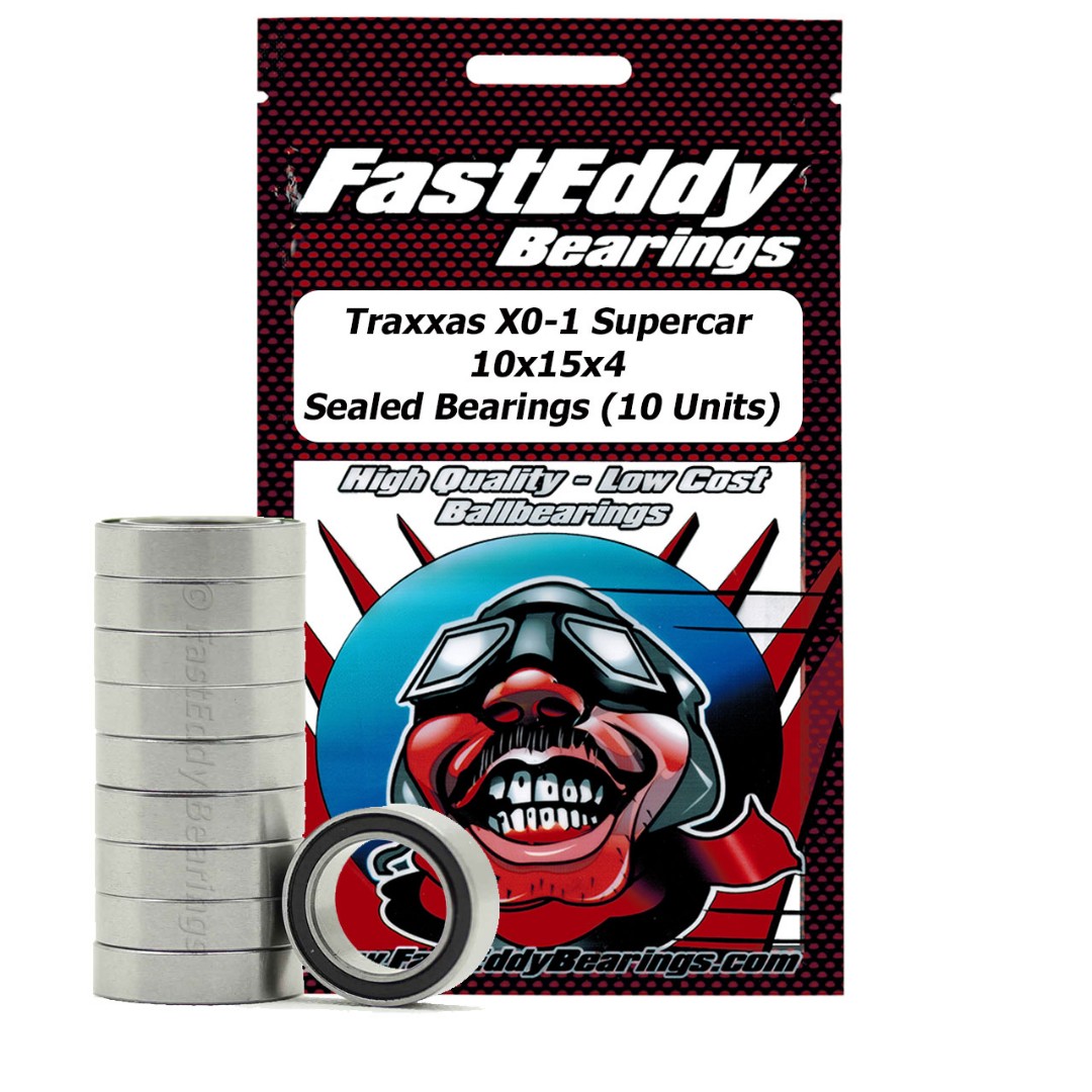 Fast Eddy Traxxas X0-1 Supercar 10x15x4 Sealed Bearings (10 Units)