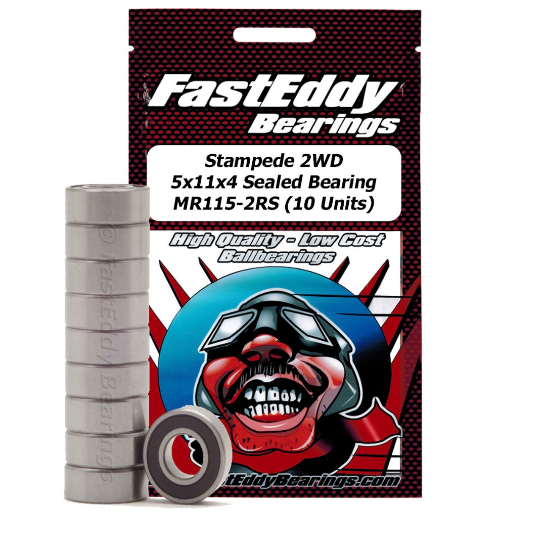 Fast Eddy Traxxas Stampede 2WD 5x11x4 Sealed bearing. MR115-2RS (10 Units)