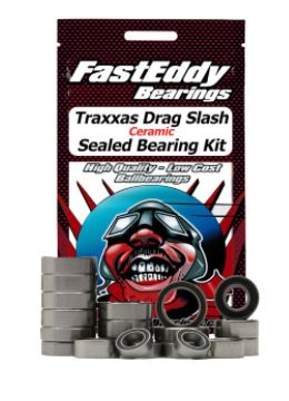 Fast Eddy Bearings Traxxas Drag Slash Ceramic Sealed Bearing Kit. (4) 5x8x2.5 Ceramic (13) 5x11x4 Ceramic (2) 10x15x4 Ceramic