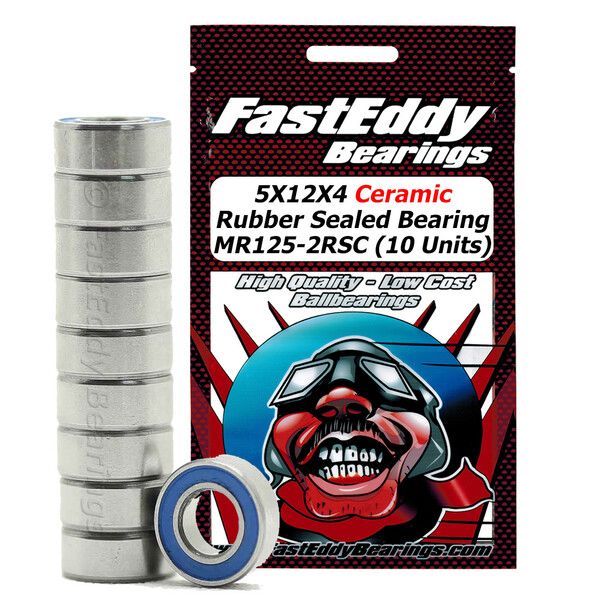 Fast Eddy 5X12X4 Ceramic Rubber Sealed Bearing MR125-2RSC (10)