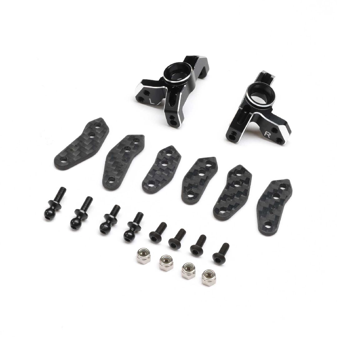 TLR Spindle Set, Aluminum, Black: 22S Sprint