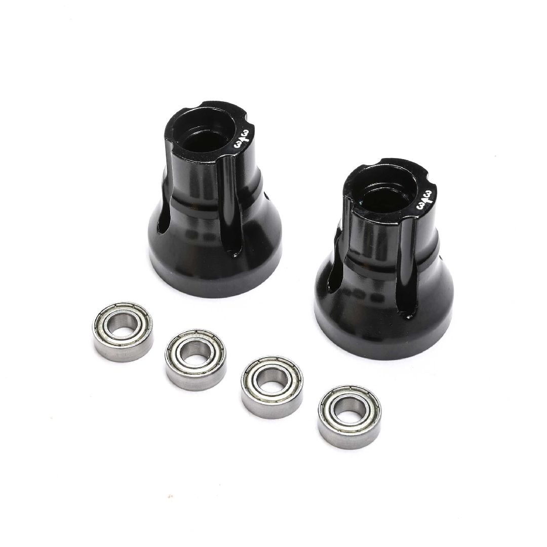 TLR Rear Axle Mount Set,3 Deg, AL, BLK: LMT, TTLMT