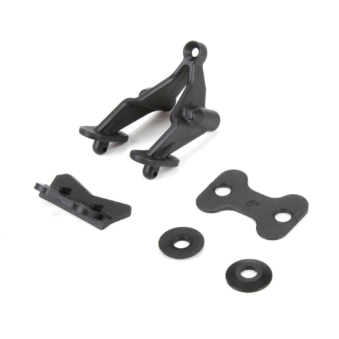 TLR Wing Stay Set, Rear Bumper: 22 3.0