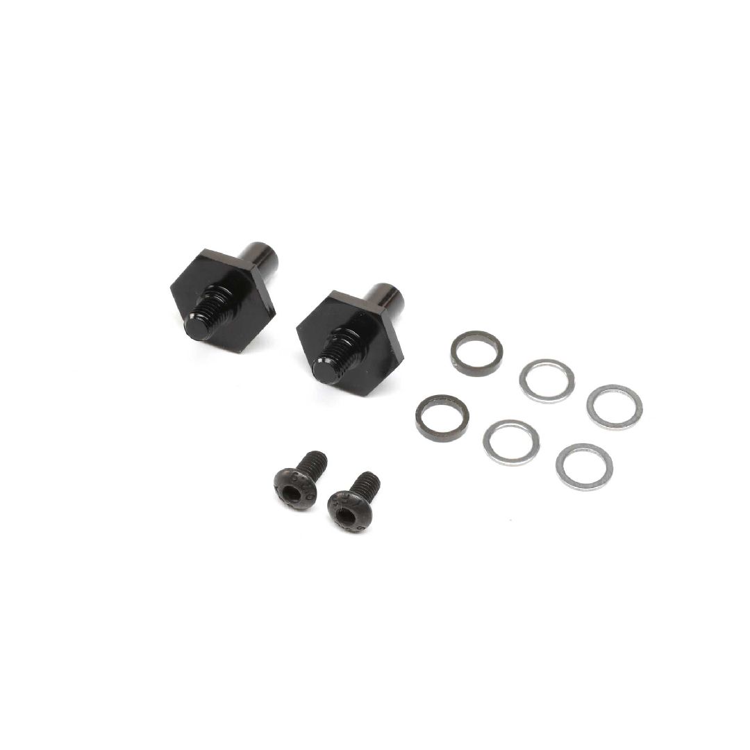 TLR Front Axle, Aluminum, Black, 12mm (2): 22