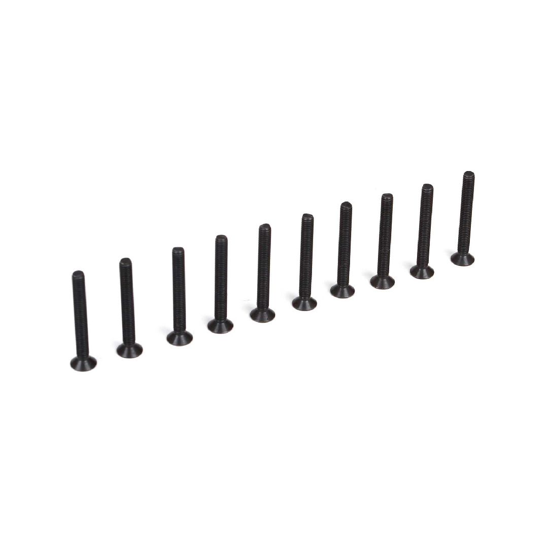 TLR Flat Head Screws, M3 x 25mm (10)