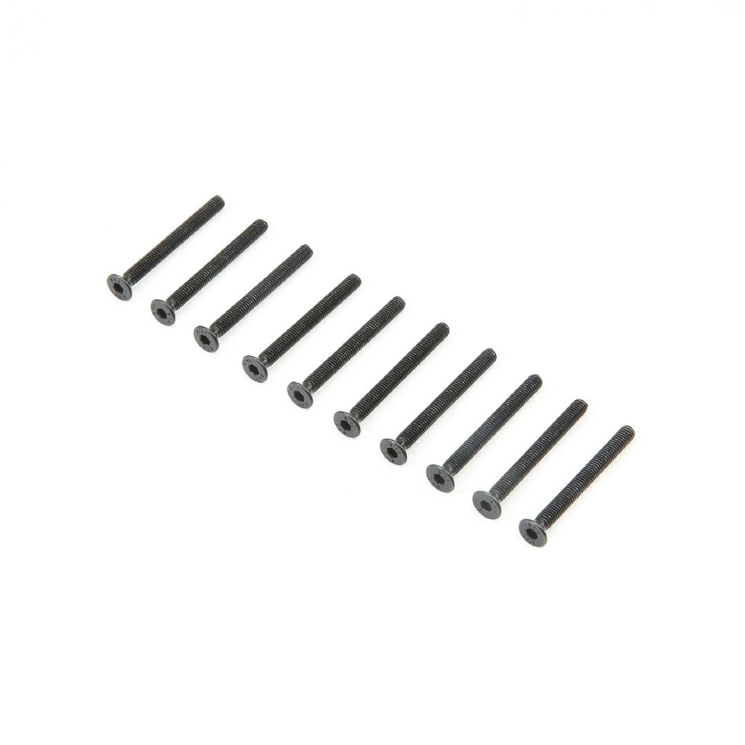 TLR Flat Head Screws, M3 x 30mm (10)