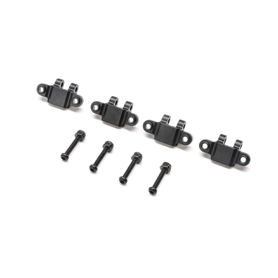 TLR Lower Shock Mount, Aluminum, Black(4): Mini LMT