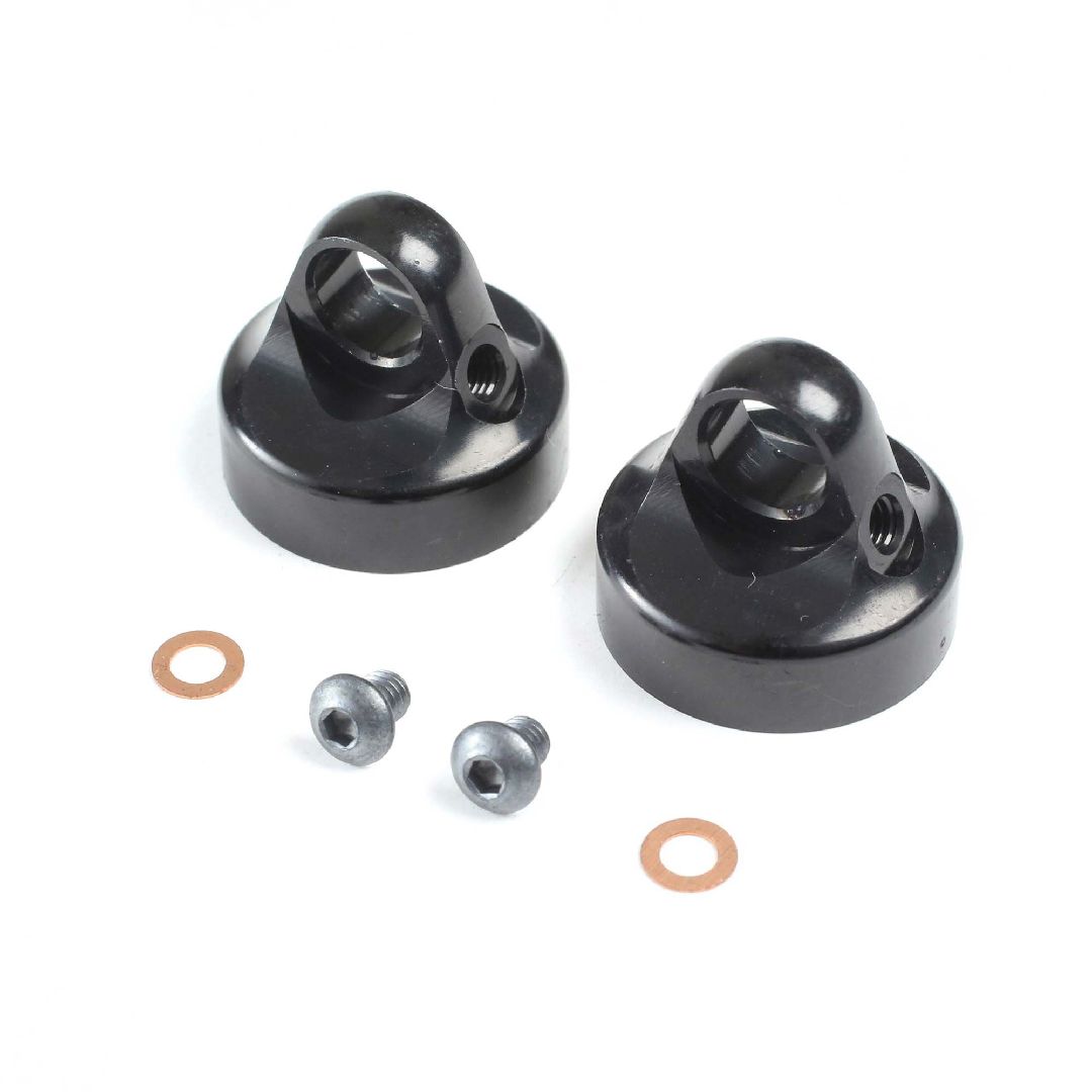TLR Domed Bleeder Shock Caps, Aluminum, G3 (2): 22