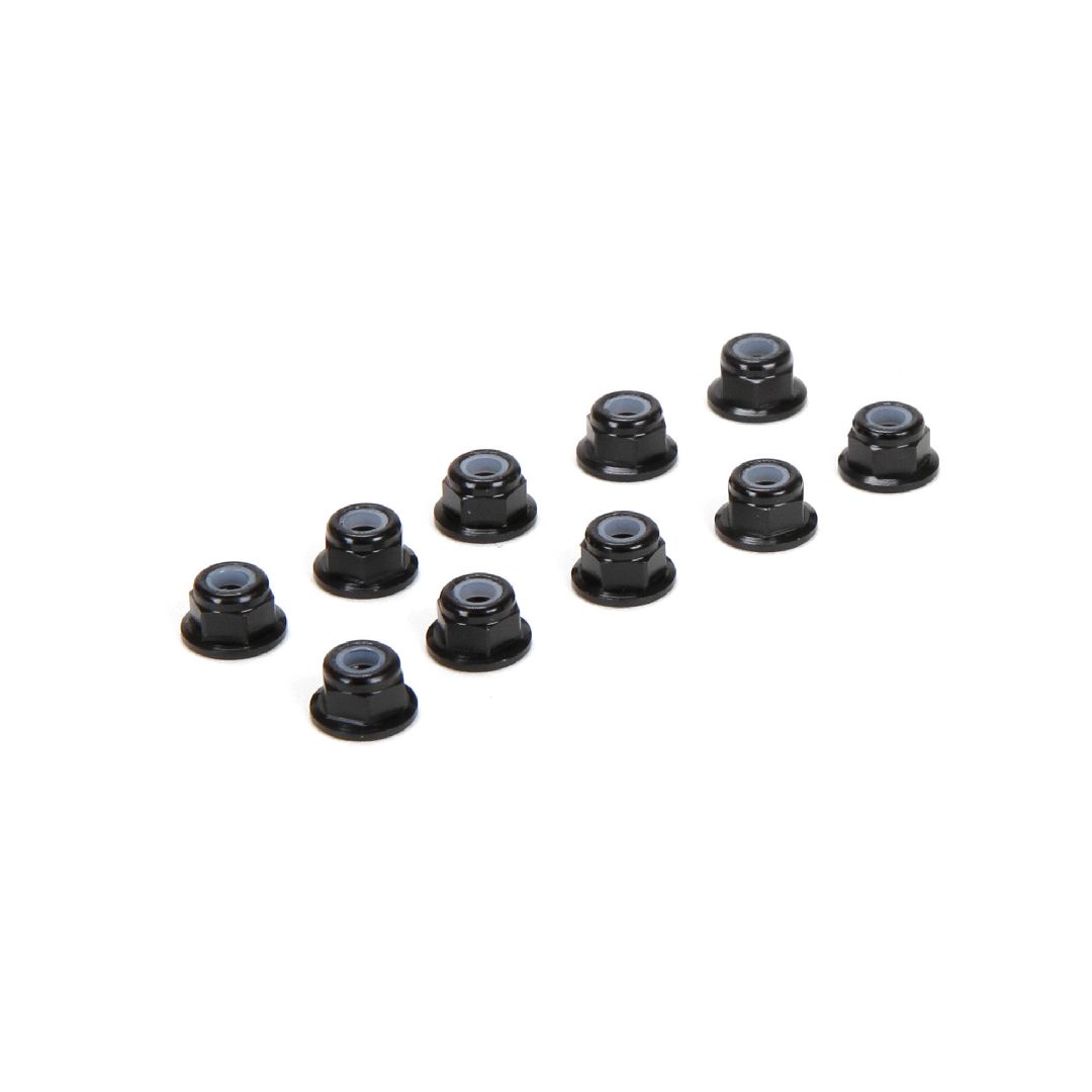 TLR M3 Flanged Aluminum Lock Nuts, Black (10)