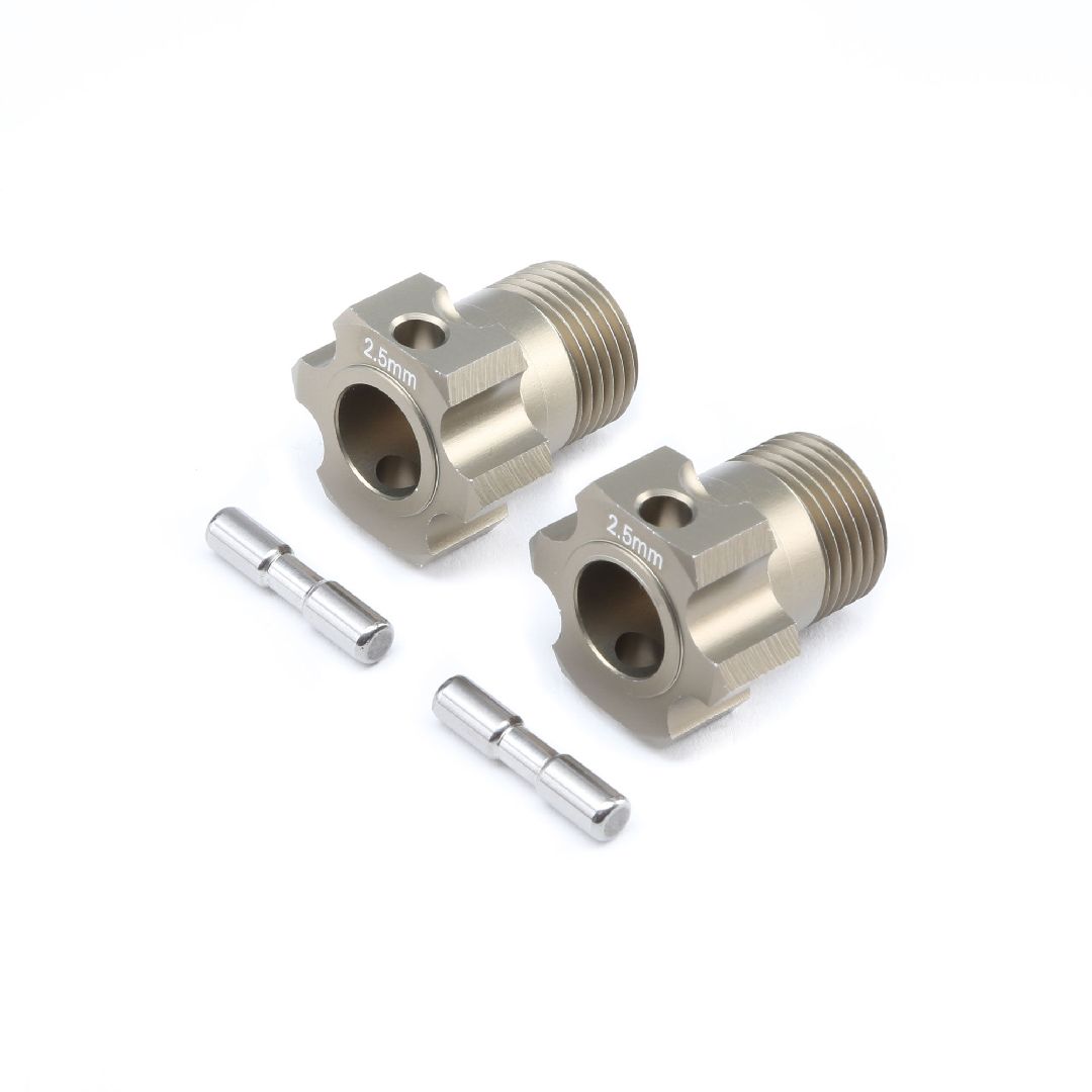 TLR Wheel Hex & Pin, +2.5mm (2): 5B, 5T, MINI WRC