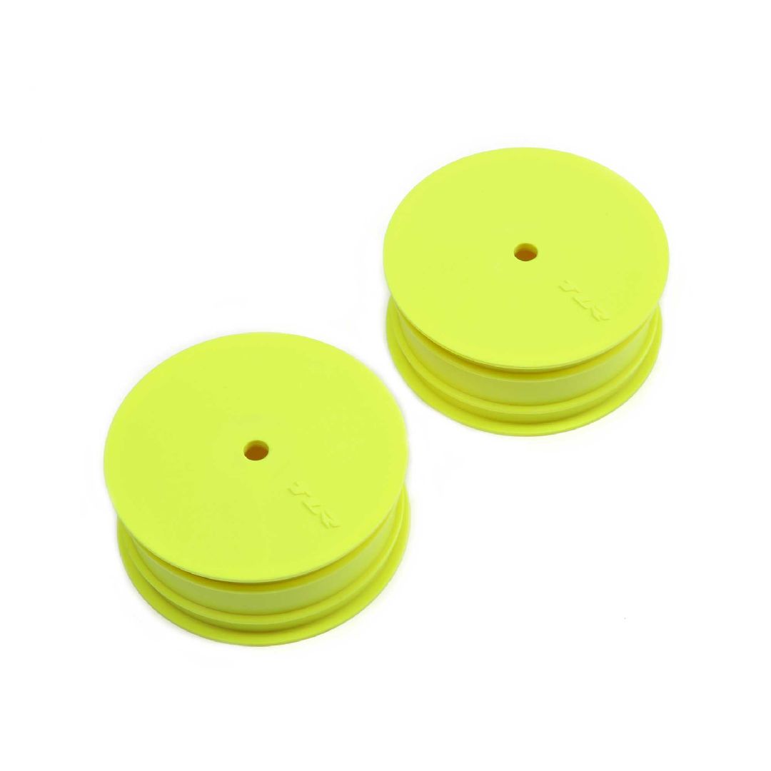 TLR 2.2 Wheel, 12mm Hex, Stiffezel, Yellow (Front) (2): 22 4.0